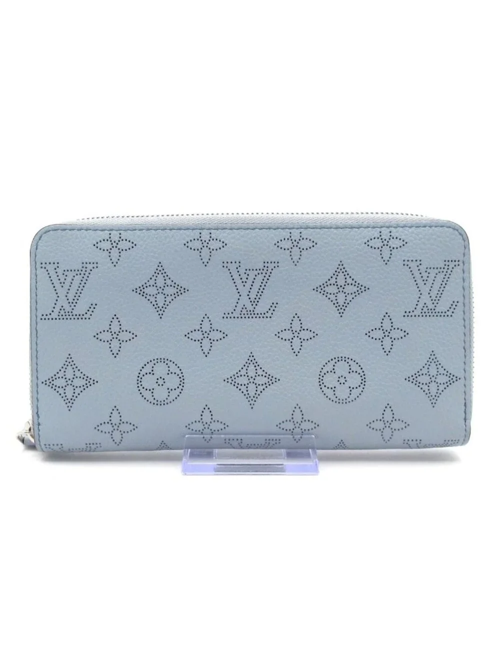 Louis Vuitton Wallet Mahina Zippy Blue Horizon Pumpkin Leather